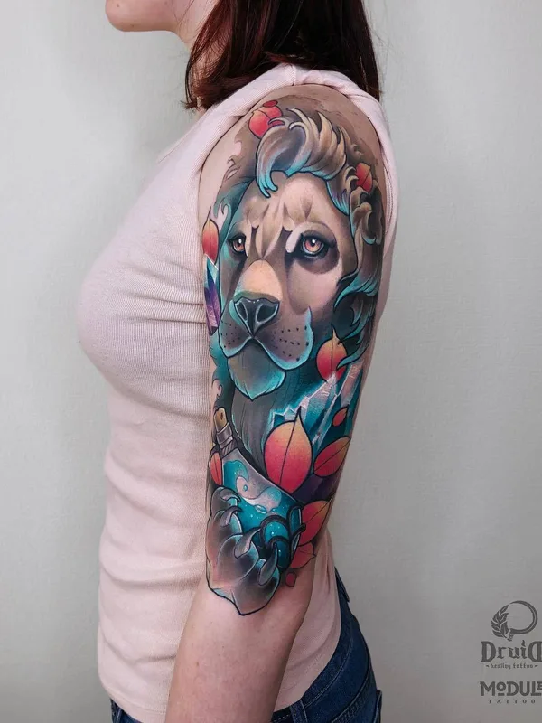 female color illustrative Tatuaggio su full sleeve #32935 | Tatuatore Татьяна Ткаченко