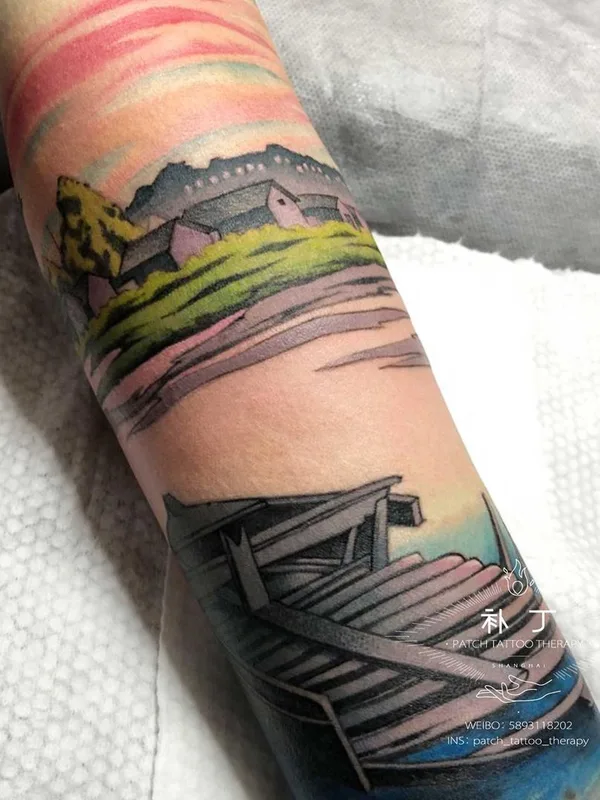 color watercolor татуировка на forearm #43290 | Тату мастер Jingxi Gu