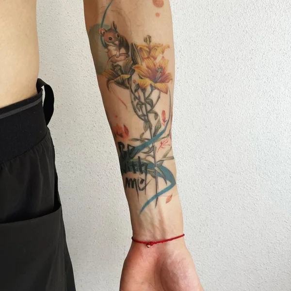 Watercolor tattoo by Jingxi Gu in Los Angeles