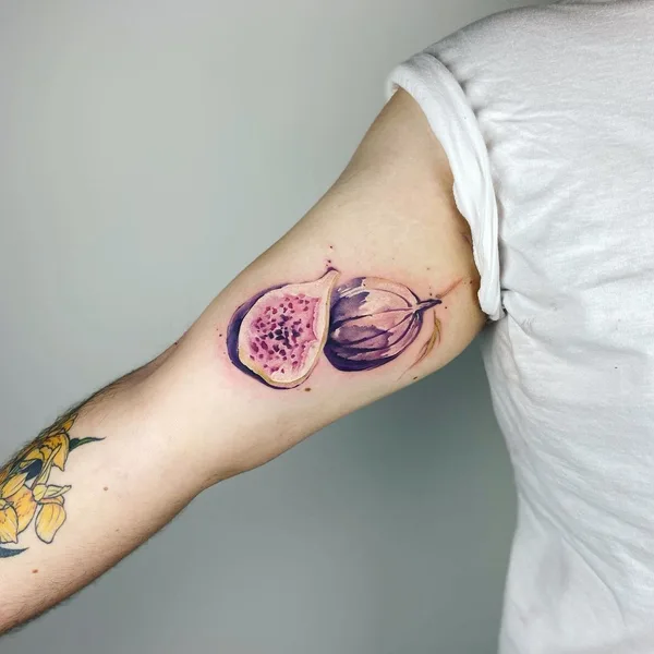 Watercolor tattoo by Jingxi Gu in Los Angeles