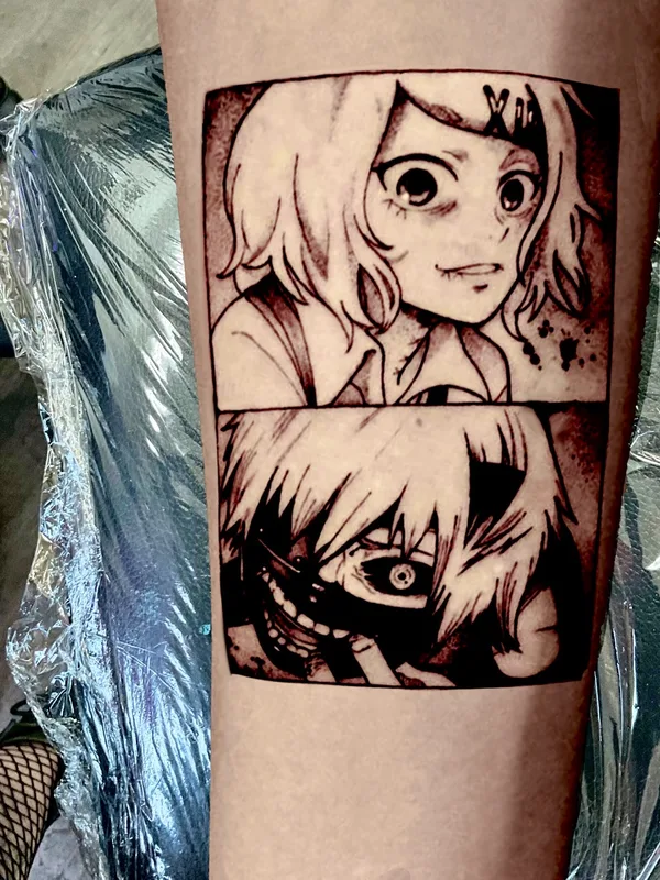 black anime татуировка на forearm #75287 | Тату мастер Kassidy Coffin/Crimson Spade Tattoo 