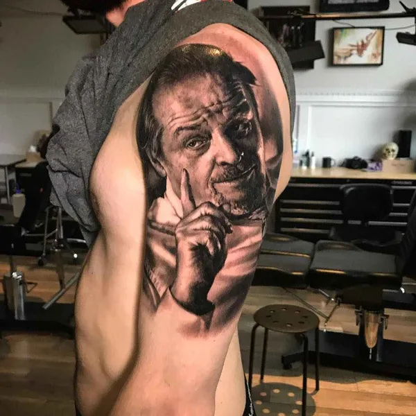 Portrait tattoo by Luka Lajoie in Montréal