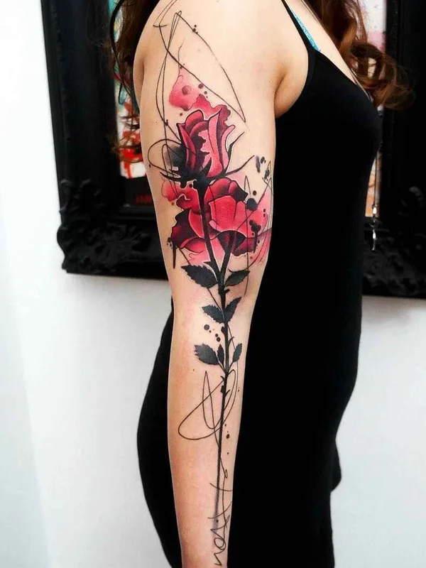 female color watercolor tattoo auf forearm #11541 | Tätowierer Dynoz Art Attack