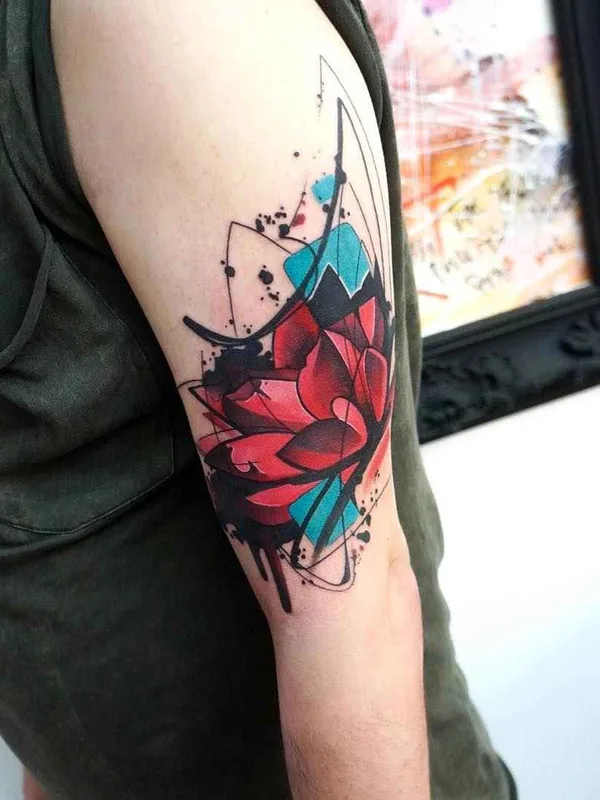 color abstract tattoo auf forearm #11537 | Tätowierer Dynoz Art Attack