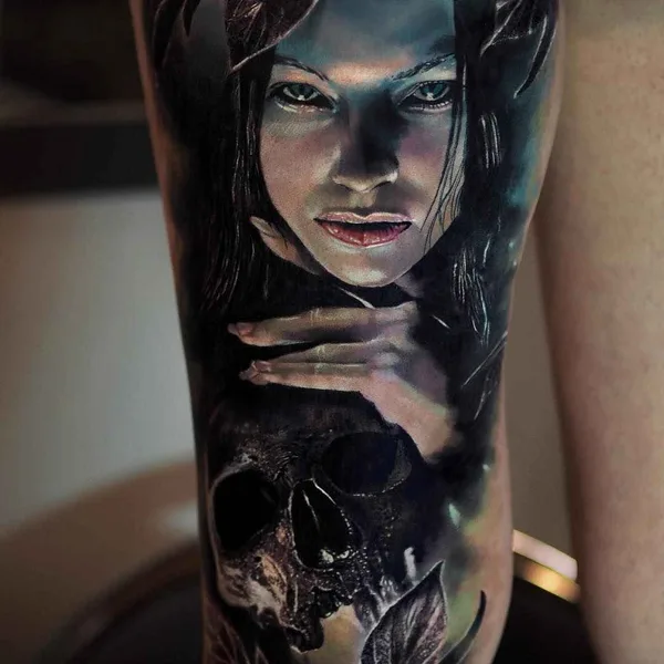 Horror tattoo by Eliot Kohek in Annecy