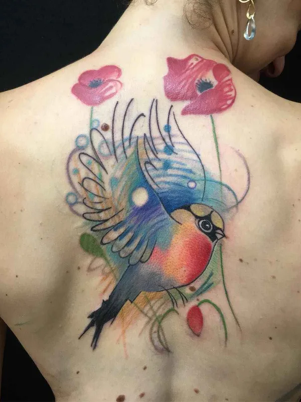 female color illustrative татуировка на upper back #13322 | Тату мастер Fabio MOROF Moro