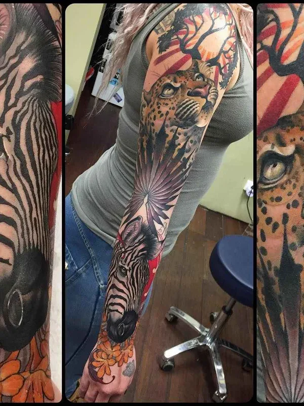 female color realism Tatuaggio su full sleeve #11637 | Tatuatore Kat Abdy