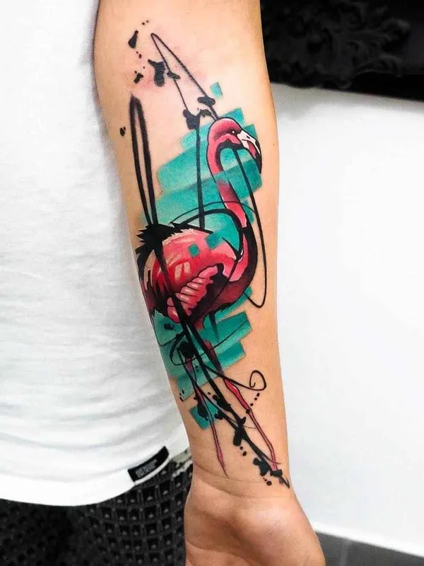 color watercolor tattoo auf forearm #11544 | Tätowierer Dynoz Art Attack