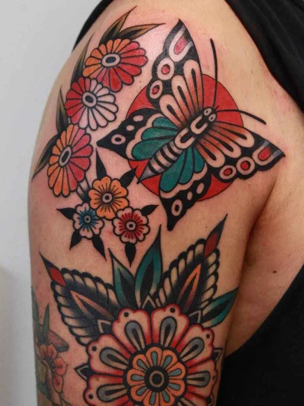 color traditional tatuaje en shoulder #12011 | Tatuador Vic James