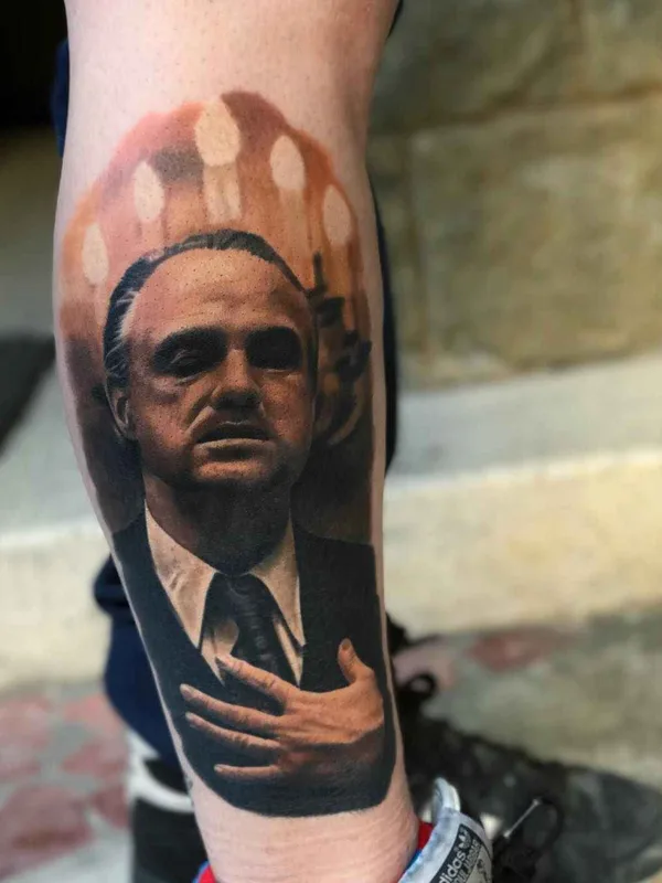black and grey realism tatuaje en calf #18643 | Tatuador Emersson Pabon