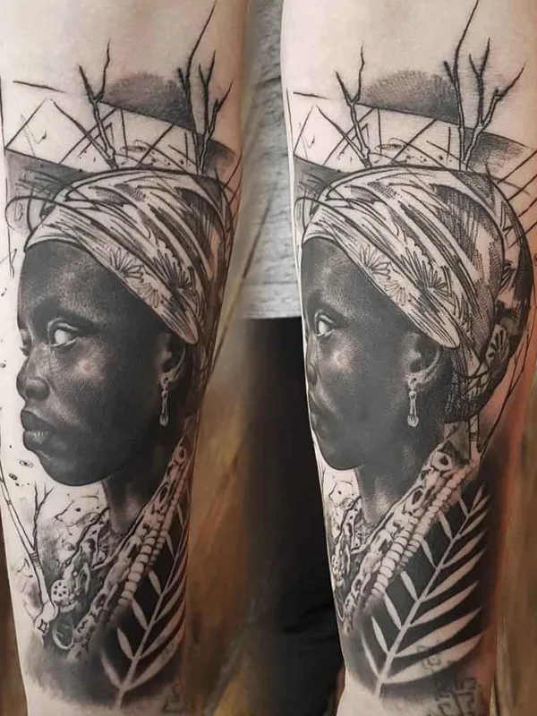 female black and grey realism татуировка на forearm #15562 | Тату мастер Dan Mihalache