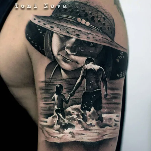 Portrait tattoo by Toni Nova in Barcelona