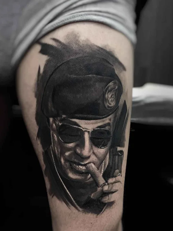 black and grey realism 타투 부위 thigh #15907 | 타투이스트 Daniel Bedoya
