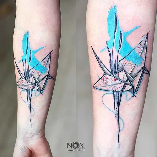Watercolor tattoo by Matty Nox in Moscow