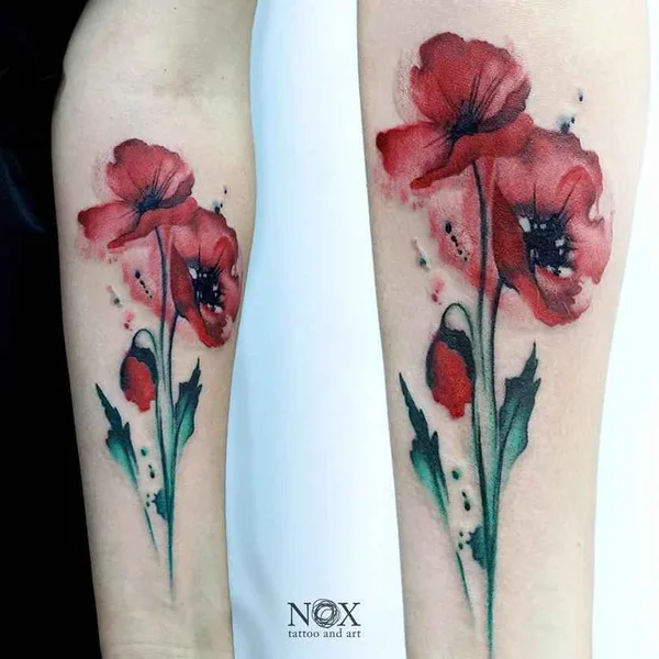 Watercolor tattoo by Matty Nox in Moscow