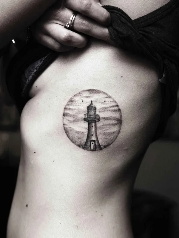 female black and grey black and grey tatouage sur ribcage #17170 | Artiste tatoueur Alessandro Capozzi