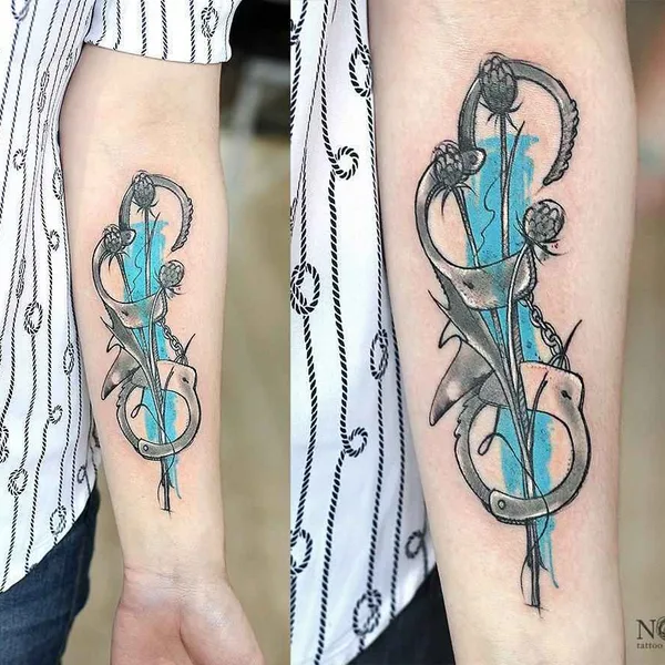 Watercolor tattoo by Matty Nox in Moscow