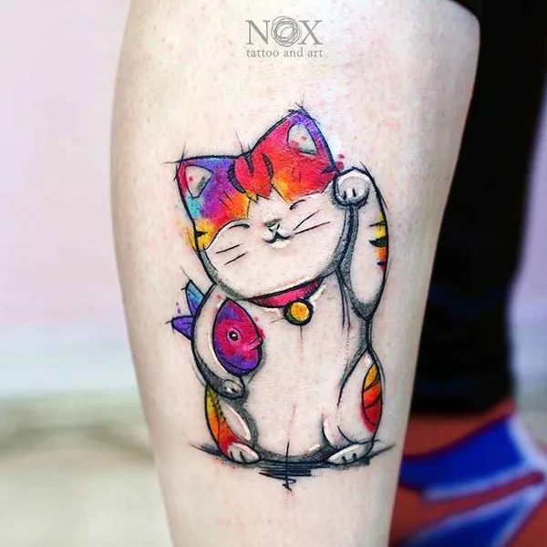 Watercolor tattoo by Matty Nox in Moscow
