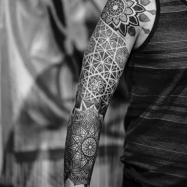 Ornamental tattoo by Dillon Forte in Austin
