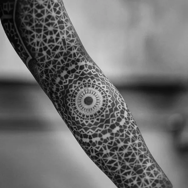 Ornamental tattoo by Dillon Forte in Austin