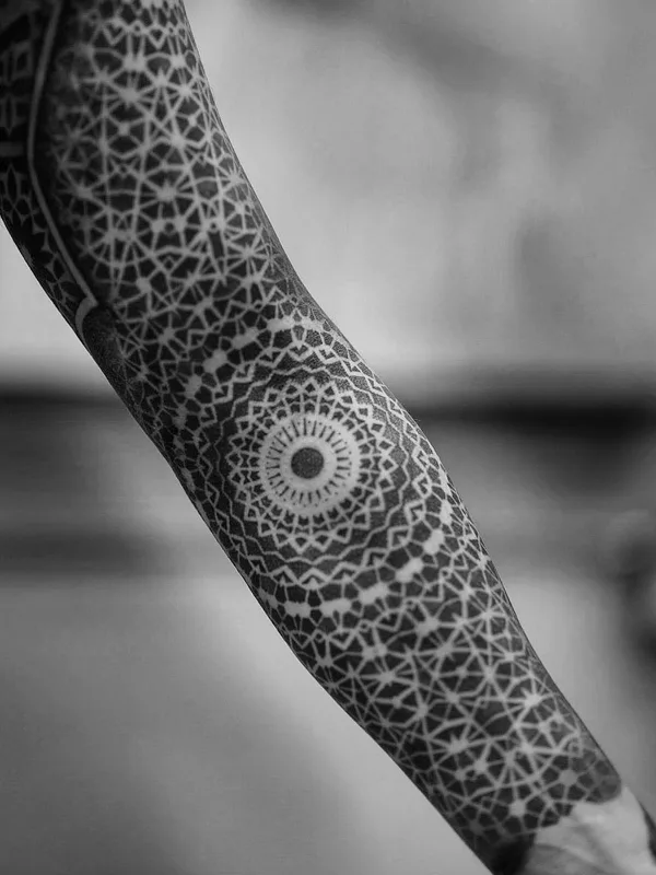 Ornamental tattoo by Dillon Forte in Austin