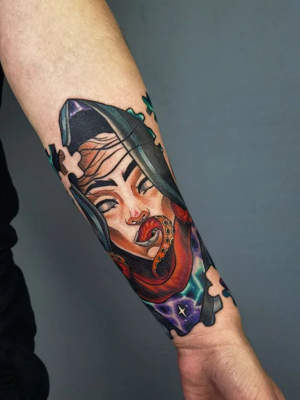 color neo traditional татуировка на forearm #48195 | Тату мастер Сергей Erni