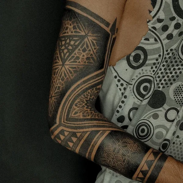 Ornamental tattoo by Илья Колесников in Воронеж