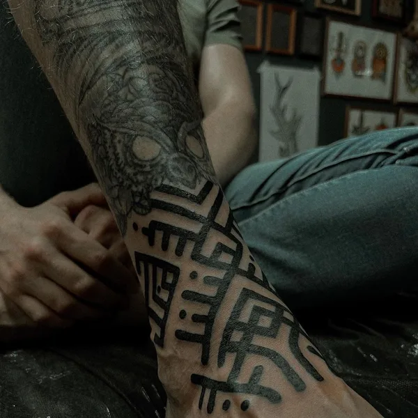 Ornamental tattoo by Илья Колесников in Воронеж