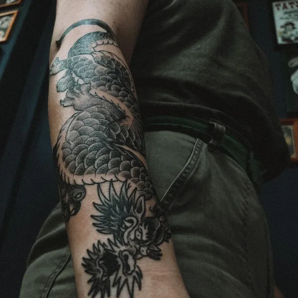 Ornamental tattoo by Илья Колесников in Воронеж
