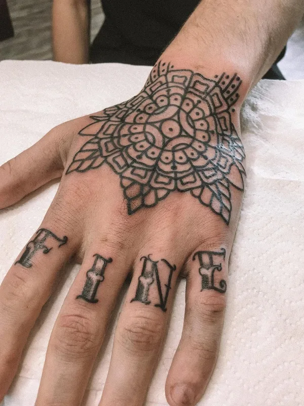 black blackwork татуировка на hand #48299 | Тату мастер Цуриков Иван