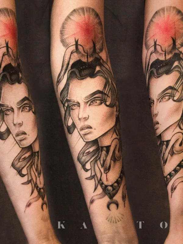 black and grey black and grey татуировка на forearm #48346 | Тату мастер Екатерина Като