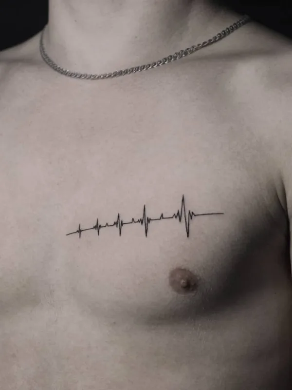 male black linework Tatuagem em chest #48368 | Tatuador Dober Akharu