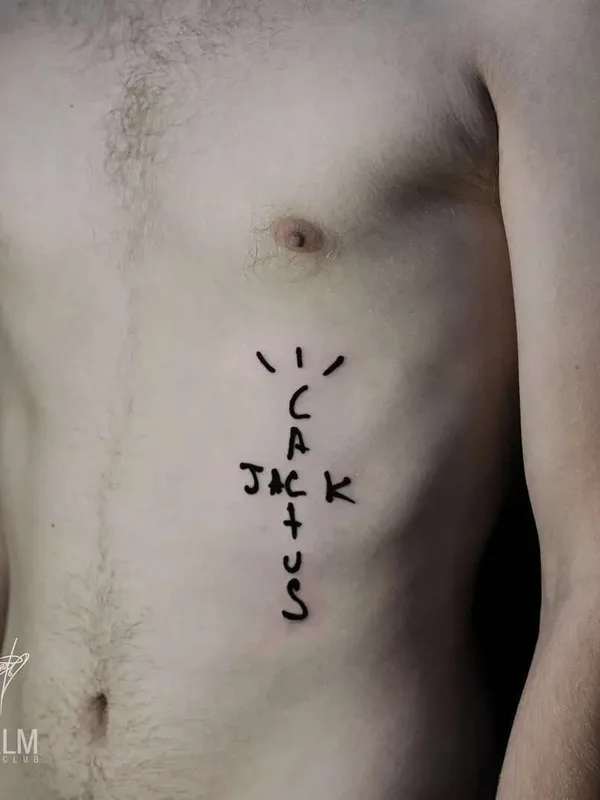 male black lettering Tatuagem em chest #48363 | Tatuador Dober Akharu