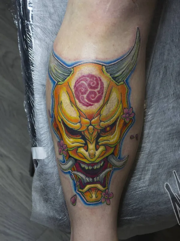 color japanese Tatuaggio su calf #48421 | Tatuatore Voronin Pavel