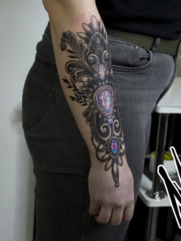 color ornamental Tatuaggio su forearm #48429 | Tatuatore Voronin Pavel