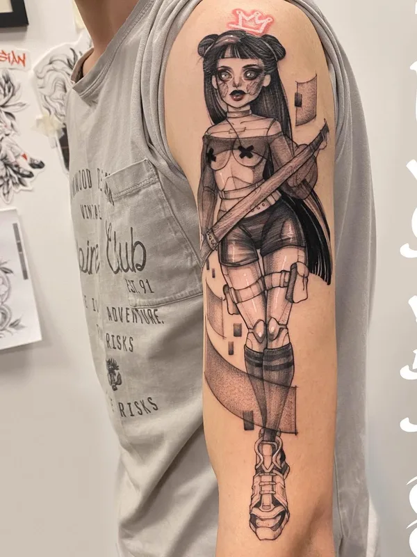 black and grey blackwork татуировка на full sleeve #48481 | Тату мастер Татьяна Icytattoo
