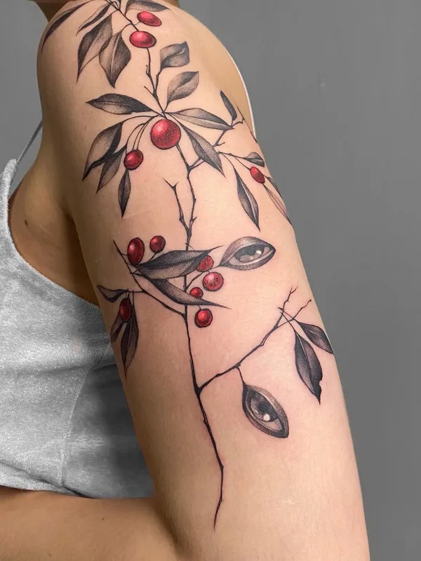 female color botanic татуировка на upper arm #48480 | Тату мастер Татьяна Icytattoo