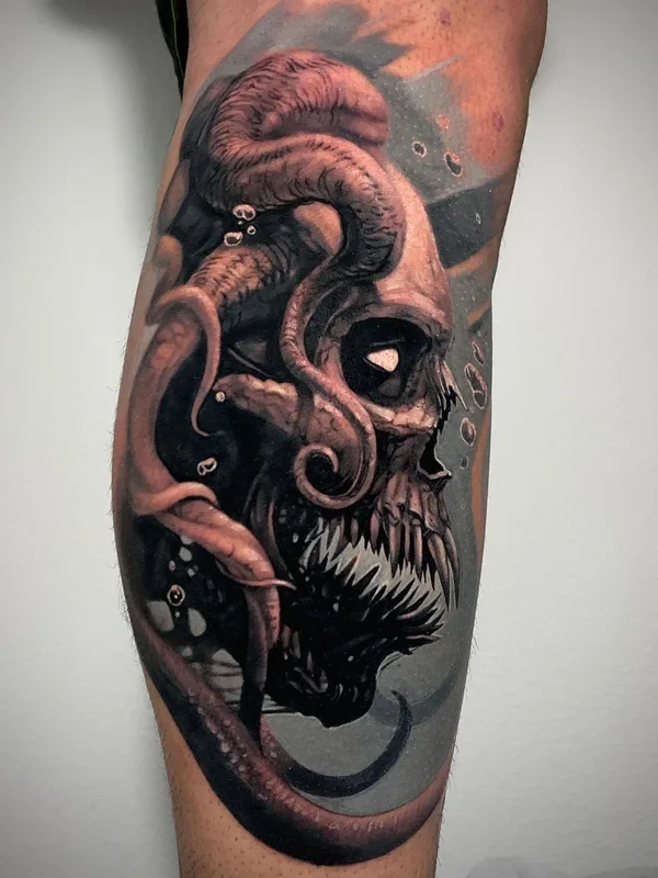 color realism Tatuagem em calf #48520 | Tatuador Анатолий Толстоухов