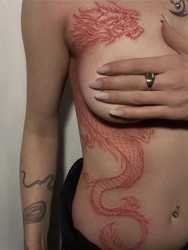 female color japanese tatouage sur ribcage #48541 | Artiste tatoueur Дарина Кириллова