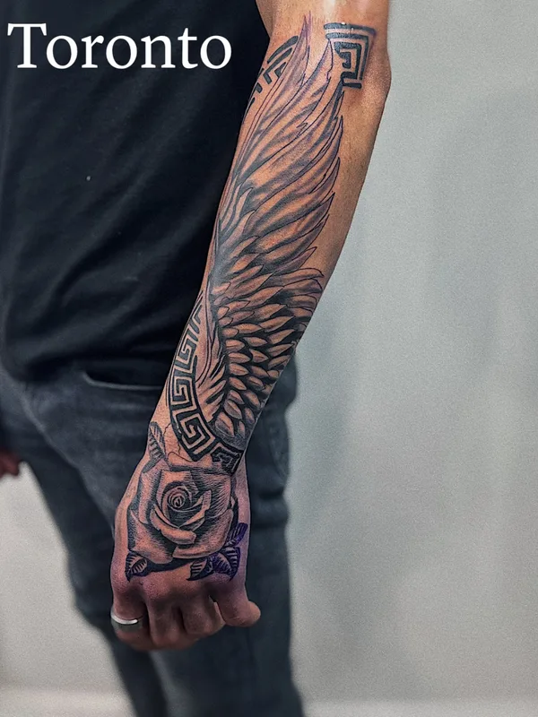 male black and grey black and grey татуировка на full sleeve #63015 | Тату мастер Adam Kalelioglu