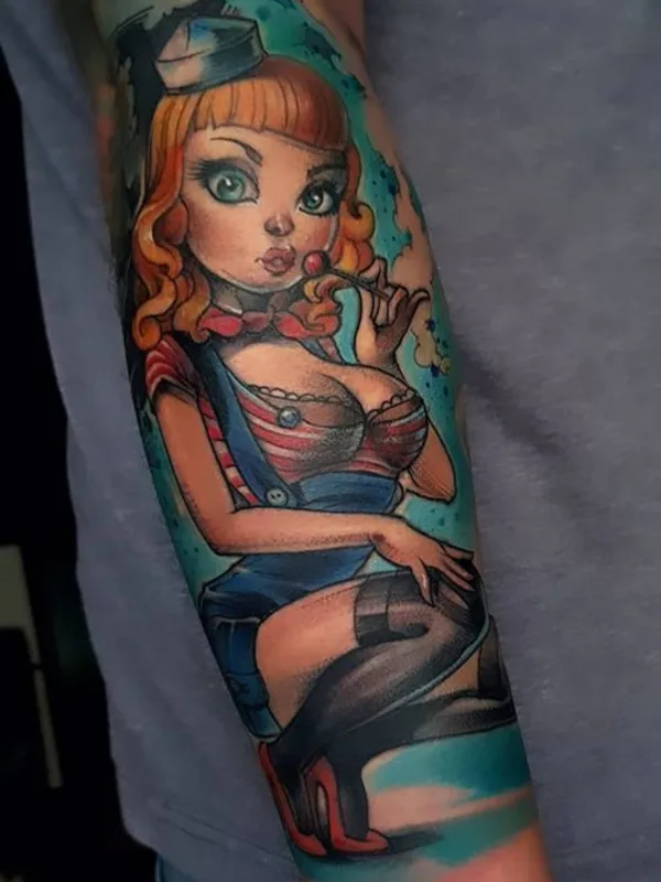 color new school tattoo auf full sleeve #35233 | Tätowierer Skinlab tattoo Praha - Mirek