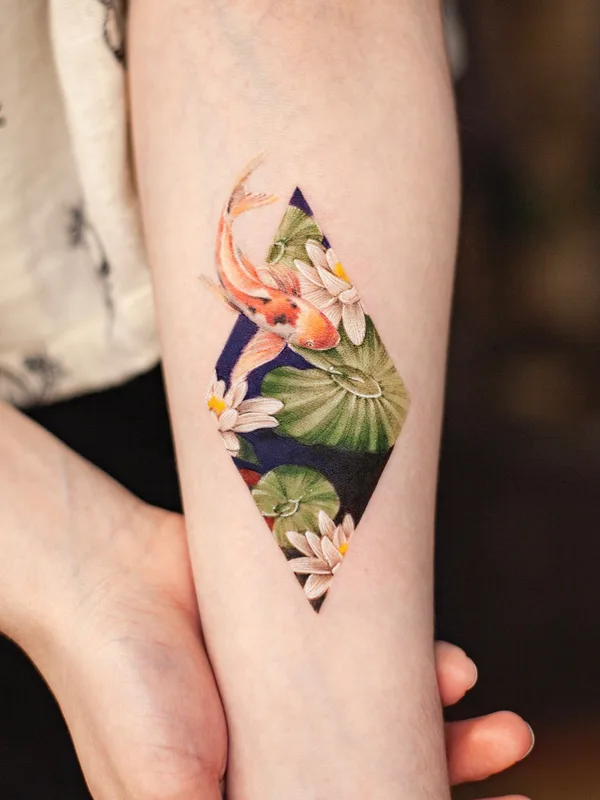 female color oriental, miniature tatouage sur forearm #51952 | Artiste tatoueur Franky Yang
