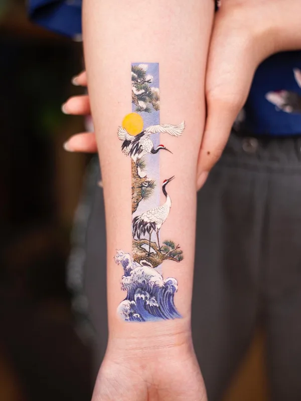 female color oriental, miniature tatouage sur forearm #51962 | Artiste tatoueur Franky Yang
