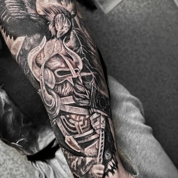 Graphic tattoo by Nika Nixttay in Saint Petersburg