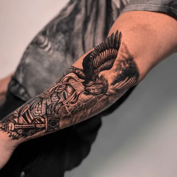Graphic tattoo by Nika Nixttay in Saint Petersburg