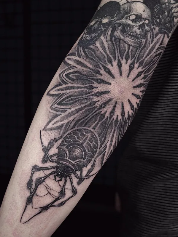 black and grey blackwork 타투 부위 forearm #29721 | 타투이스트 BBrung