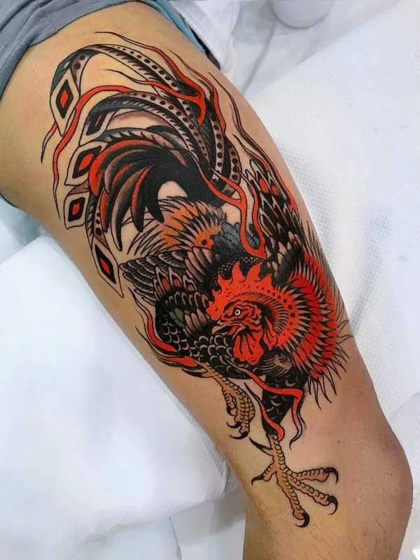 color traditional татуировка на thigh #29749 | Тату мастер Pablo Lillo