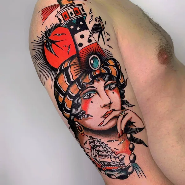 Традиционная tattoo by Pablo Lillo in Barcelona