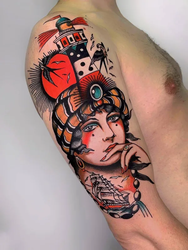 color neo traditional татуировка на upper arm #29747 | Тату мастер Pablo Lillo