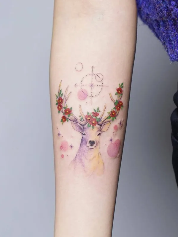 female color botanic tatouage sur forearm #29778 | Artiste tatoueur Silo